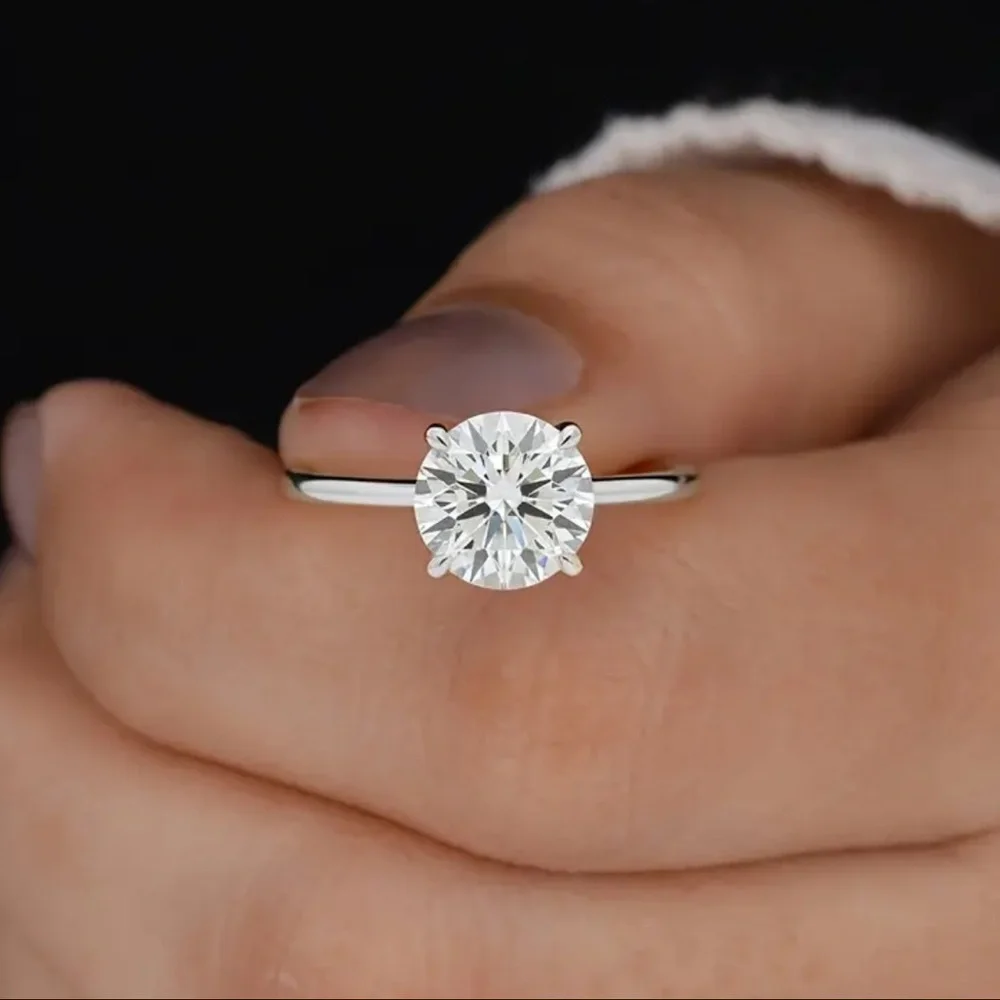 S925 Sterling Silver 2CT CZ Solitaire Ring - Size 6 - NWT
